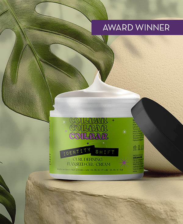 COILBAR Textured Haircare: IDENTITY SHIFT Curl Defining Flaxseed Gel Cream 8oz jar